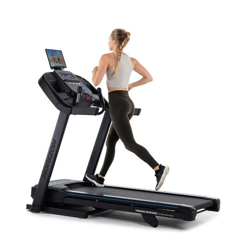 Horizon 7.0AT Foldable Treadmill Woman Running