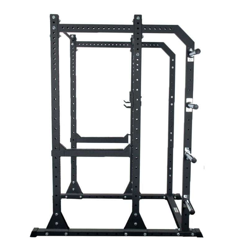 Jordan Freestanding Helix Power Rack with weight storage side view